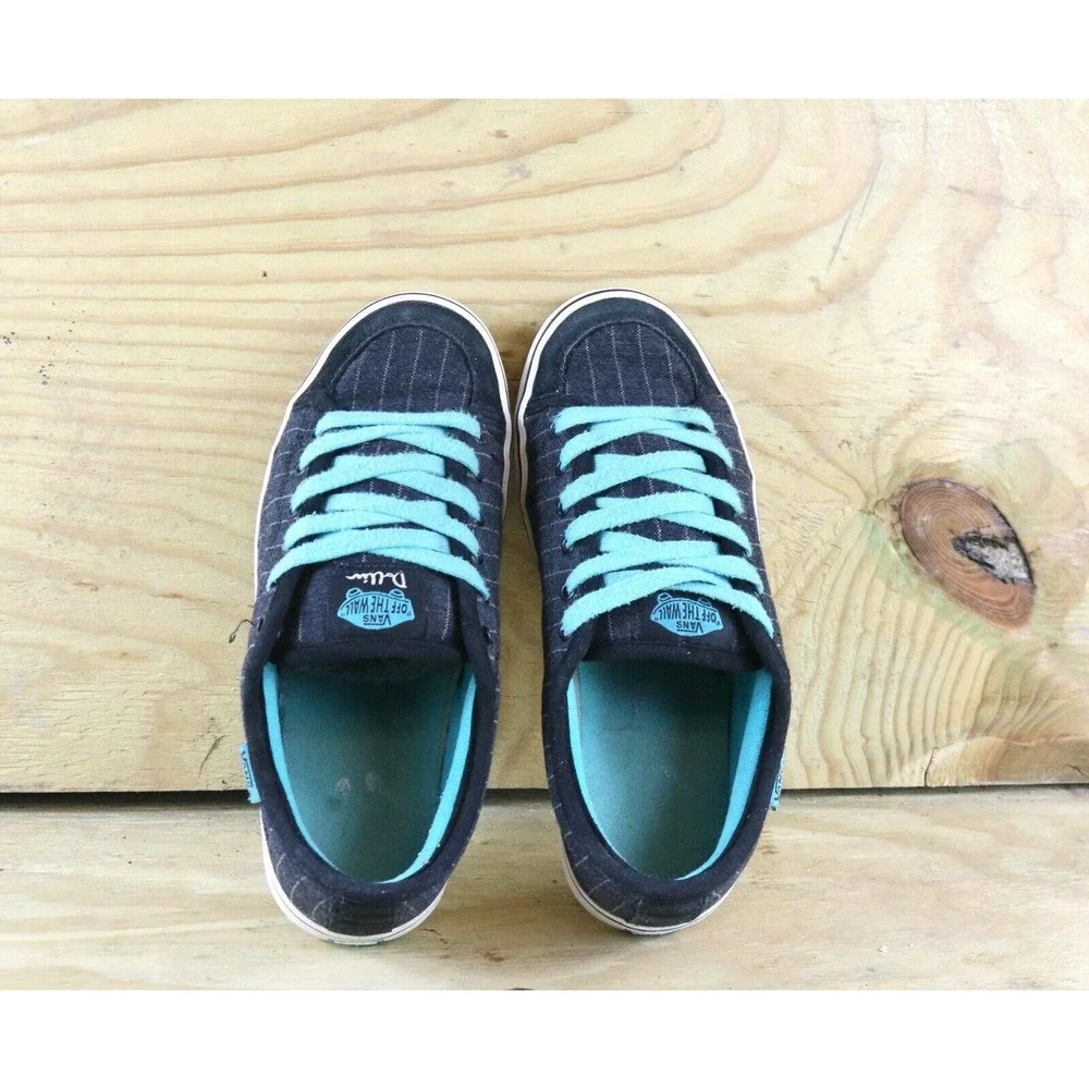 Vans Off The Wall Dustin Dollin Women's 8 Skate Sneakers Blue White pinstripes_3